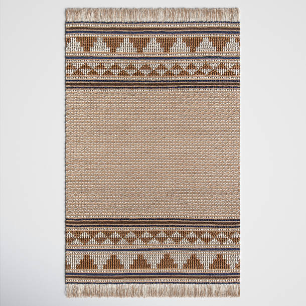 Joss & Main Alberta Handmade Flatweave Beige/Blue Rug & Reviews Wayfair